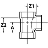 1-1/2" Hub x Hub x Hub ABS Sanitary Tee