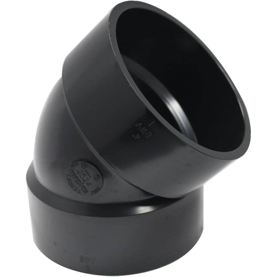 1-1/4" Hub x Hub ABS 22.5 Degree Elbow