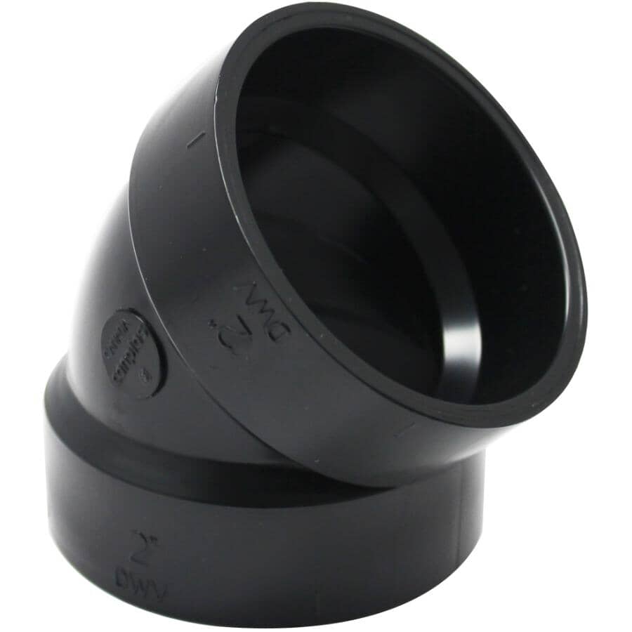 2" Hub x Hub ABS 45 Degree Elbow