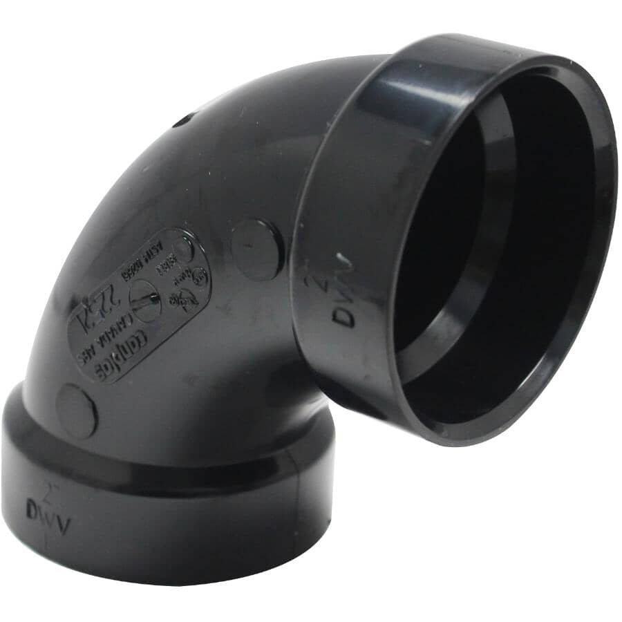 2" Hub x Hub ABS 90 Degree Long Turn Elbow