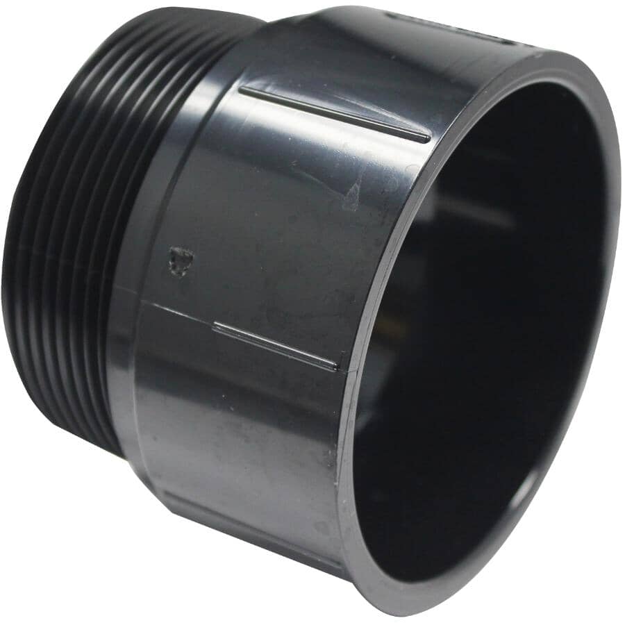 3" Hub x 3" MPT ABS Adapter