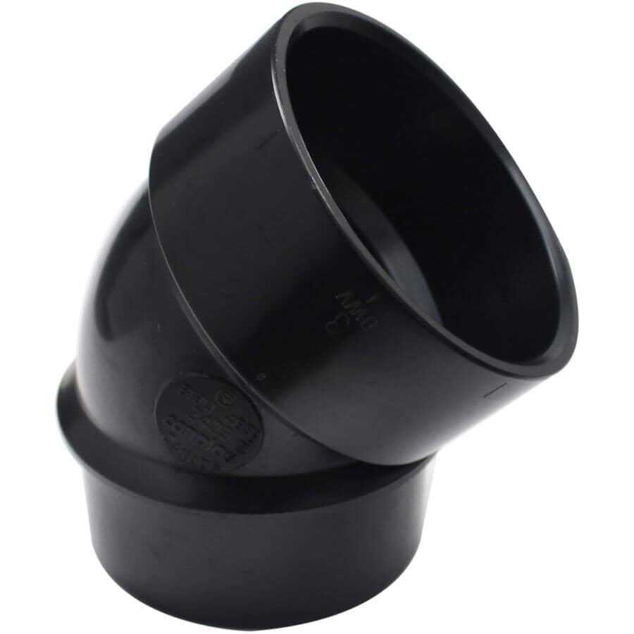 3" Spigot x 3" Hub ABS 45 Degree Street Elbow