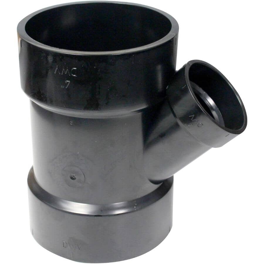 4" Hub x 4" Hub x 2" Hub ABS 45 Degree Reducing Wye