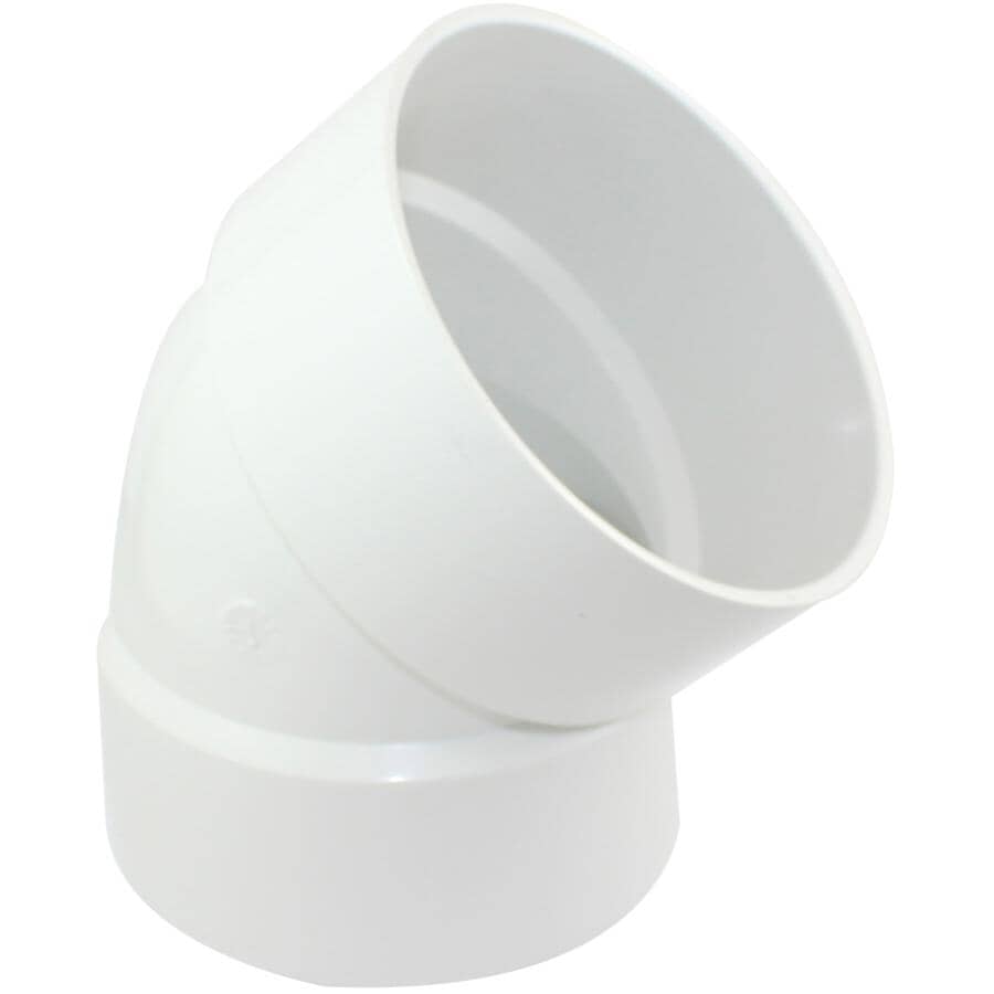 4" Hub x Hub 45 Degree PVC Sewer Elbow