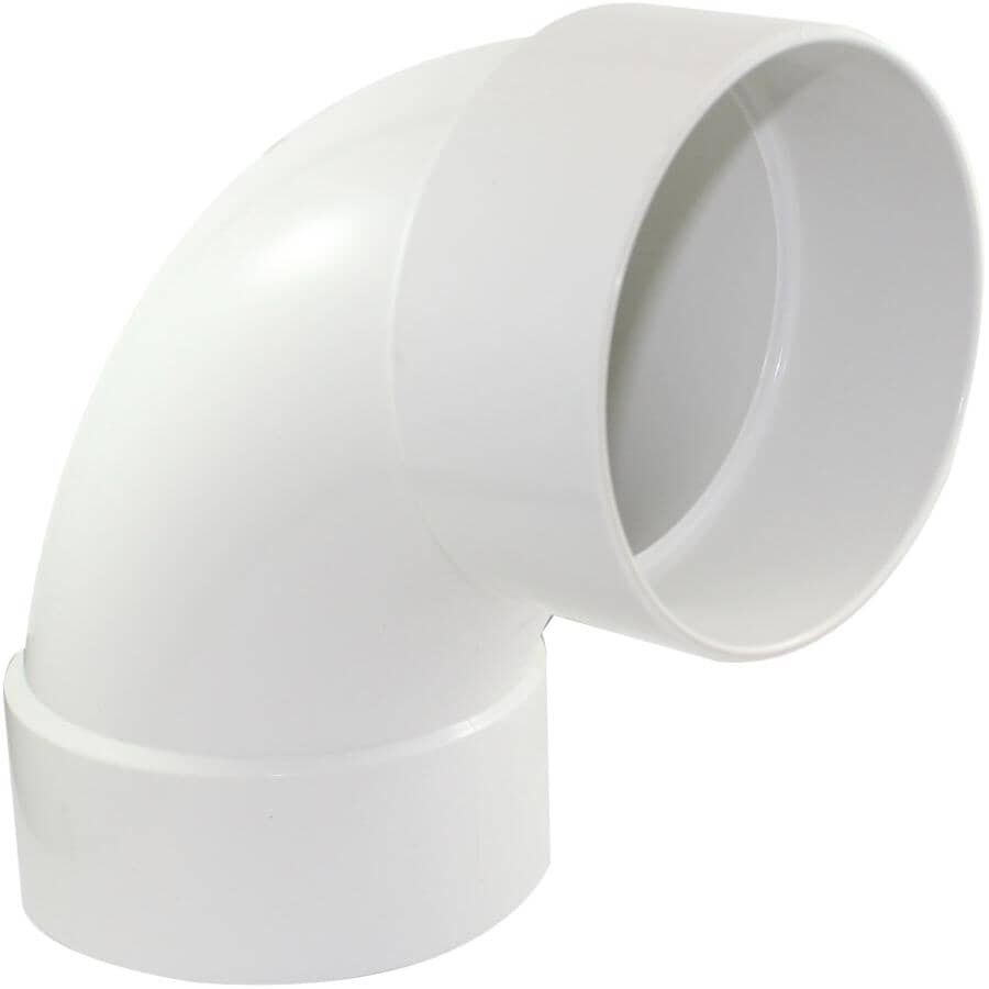 4" Hub x Hub 90 Degree PVC Long Turn Sweep Sewer Elbow