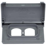 Deluxe Horizontal Grey Weatherproof Duplex Receptacle Cover