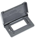 Grey Horizontal Weatherproof GFI Receptacle Cover