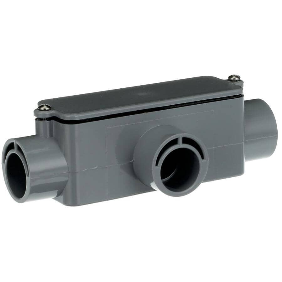 Schedule 40 PVC T Shaped Conduit Body - 3/4"