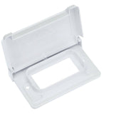White Horizontal GFI Weatherproof Receptacle Cover