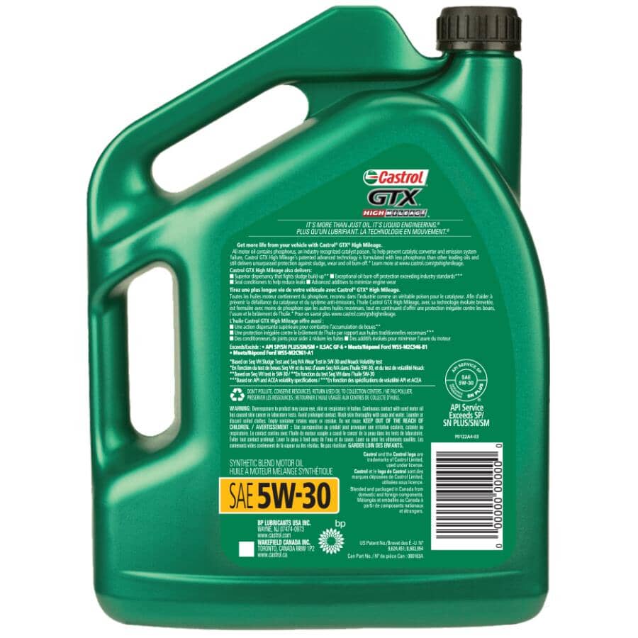 5W30 GTX High Mileage Motor Oil - 5 L
