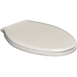 Elongated Plastic Toilet Seat - with Closed Front + Safety Close + Lift & Clean, White