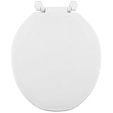 Round Plastic Toilet Seat - with Closed Front, White