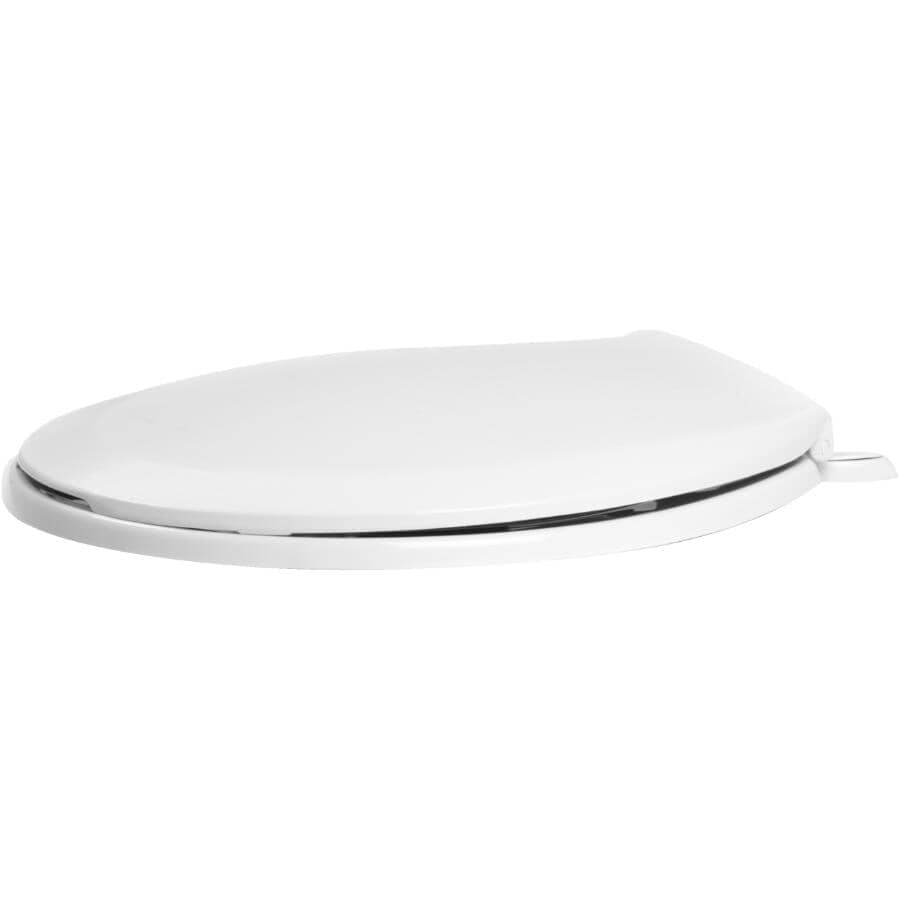 Round Plastic Toilet Seat - with Closed Front, White