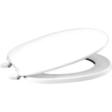 Round Plastic Toilet Seat - with Closed Front, White