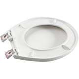 Round Plastic Toilet Seat - with Closed Front + Slow Close + Lift & Clean, White