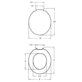 Round Plastic Toilet Seat - with Closed Front, White