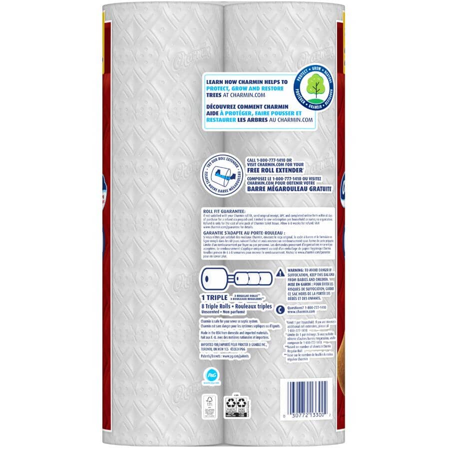 2 Ply Ultra Strong Toilet Paper - 8 Triple Rolls