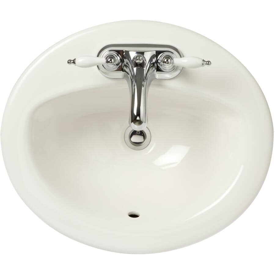 20.25" x 17.25" Desoto Oval Drop-In Basin - White
