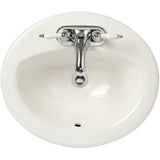 20.25" x 17.25" Desoto Oval Drop-In Basin - White