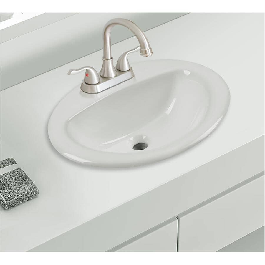 20.25" x 17.25" Desoto Oval Drop-In Basin - White