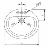 20.25" x 17.25" Desoto Oval Drop-In Basin - White