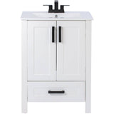 24" W x 18" D Clare Vanity with Vitreous China Top - White