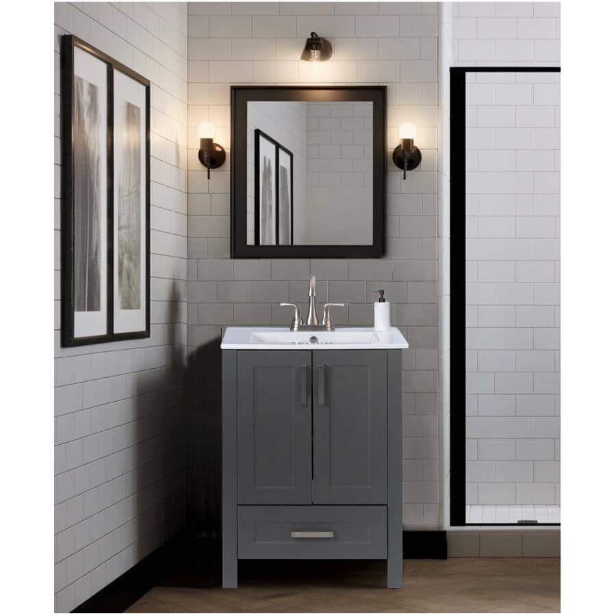 24" W x 18" D Clare Vanity with Vitreous China Top - Grey