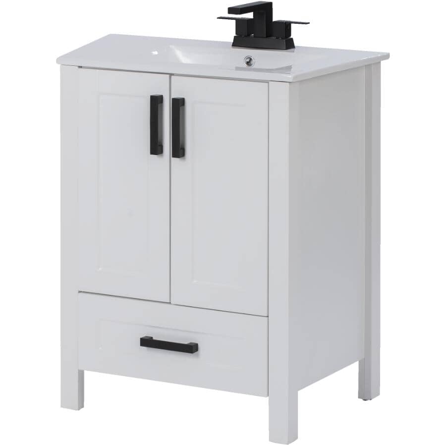24" W x 18" D Clare Vanity with Vitreous China Top - White