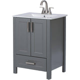24" W x 18" D Clare Vanity with Vitreous China Top - Grey