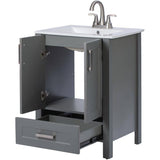 24" W x 18" D Clare Vanity with Vitreous China Top - Grey