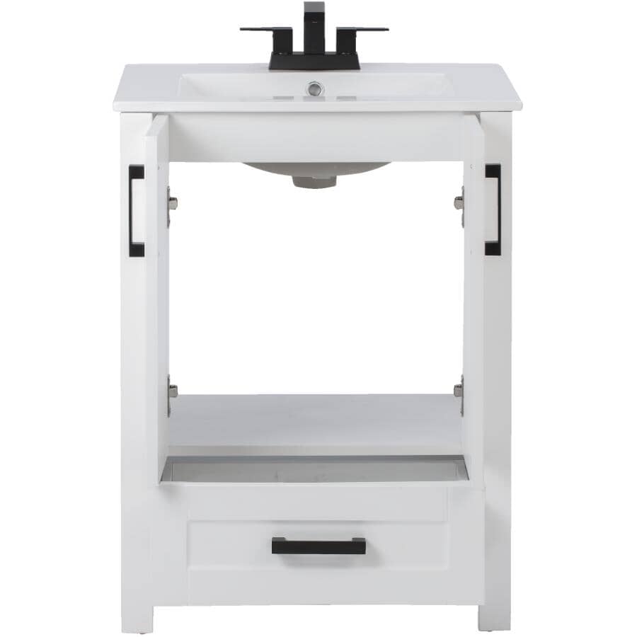 24" W x 18" D Clare Vanity with Vitreous China Top - White