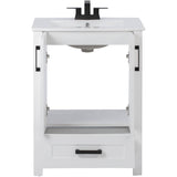 24" W x 18" D Clare Vanity with Vitreous China Top - White