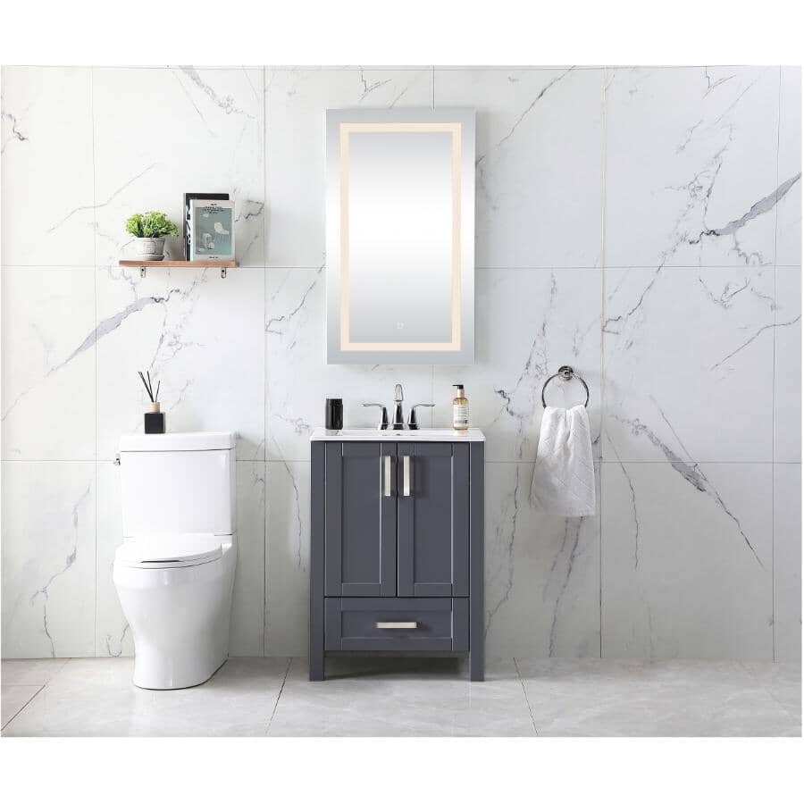 24" W x 18" D Clare Vanity with Vitreous China Top - Grey