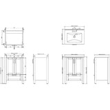 24" W x 18" D Clare Vanity with Vitreous China Top - Grey