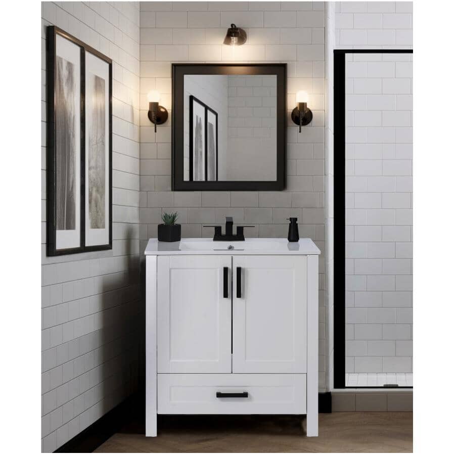 30" W x 18" D Clare Vanity with China Top - White