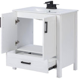 30" W x 18" D Clare Vanity with China Top - White