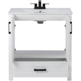 30" W x 18" D Clare Vanity with China Top - White