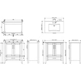 30" W x 18" D Clare Vanity with China Top - White