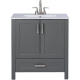 30" W x 18" D Clare Vanity with Vitreous China Top - Grey