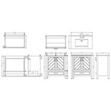 30" W x 18" D Saffron Vanity with Vitreous China Top - Two Doors + Single Drawer, Dark Blue