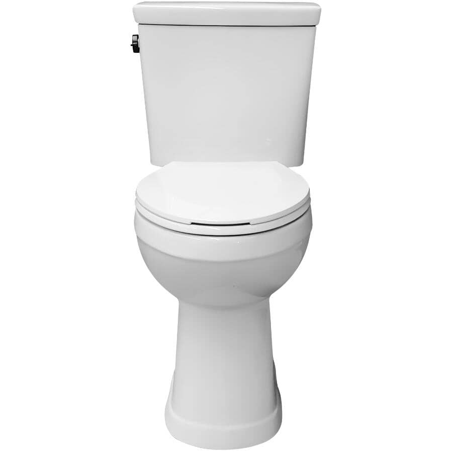 4.8 L Sasha Elongated Toilet - 18", White + Black Handle