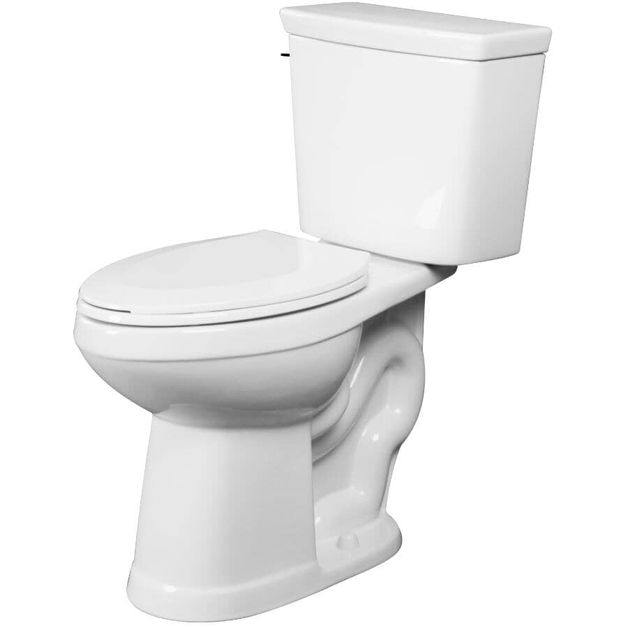 4.8 L Sasha Elongated Toilet - 18", White + Black Handle