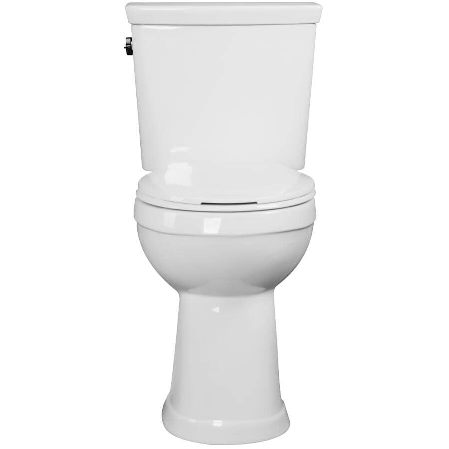4.8 L Sasha Round Toilet - 18", White + Black Handle
