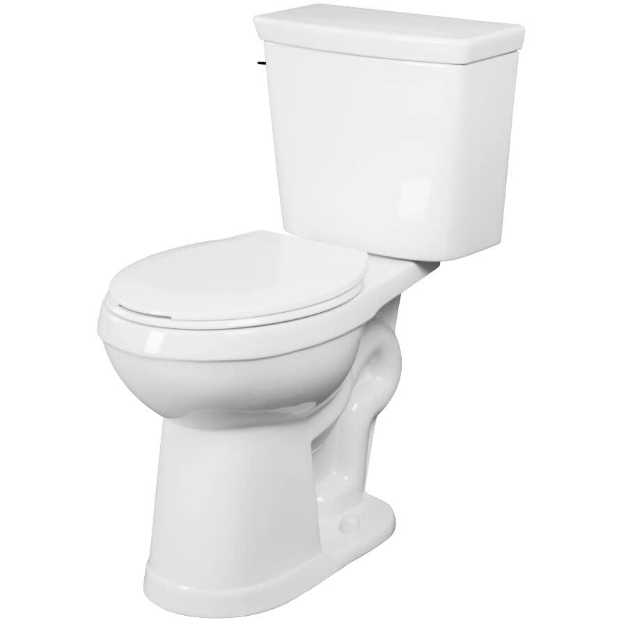 4.8 L Sasha Round Toilet - 18", White + Black Handle