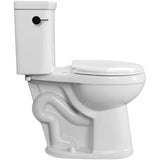 4.8 L Sasha Round Toilet - 18", White + Black Handle