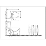 4.8 L Sasha Round Toilet - 18", White + Black Handle
