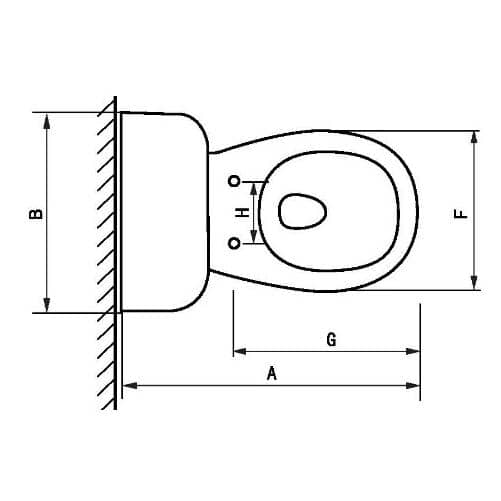 6 L Bournelli Round Toilet - White