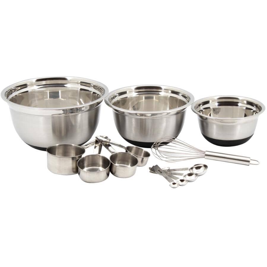 Stainless Steel Mixing Bowl Set with Tools - 12 Piece