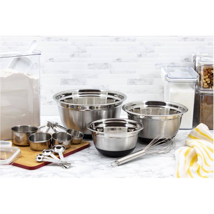 Stainless Steel Mixing Bowl Set with Tools - 12 Piece