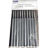 7" Aluminum Gutter Spikes & 5" Ferrules - White, 10 Pack